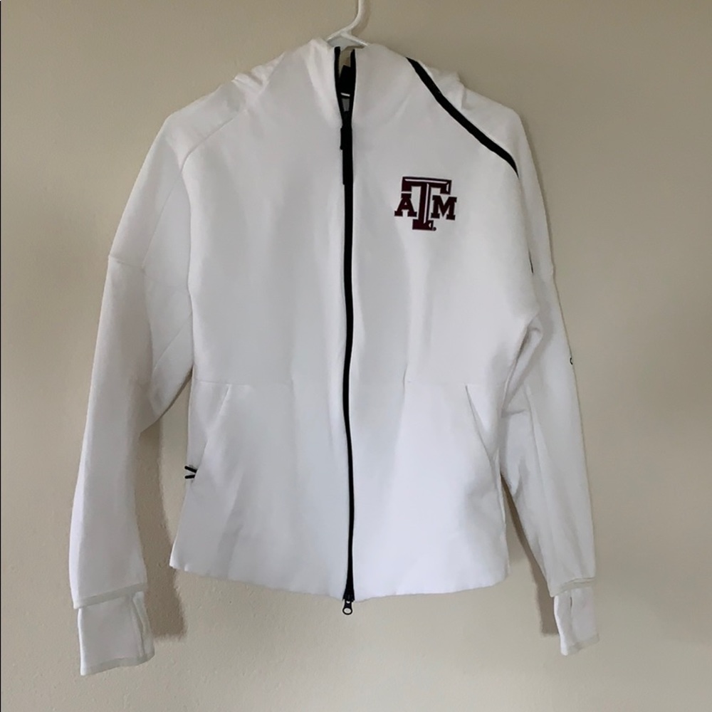 White Adidas Zip Up Hoodie